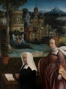 (dettaglio) del Donatore con San Nicola e la moglie del Donatore con Santa Godeliva, c.1515-21