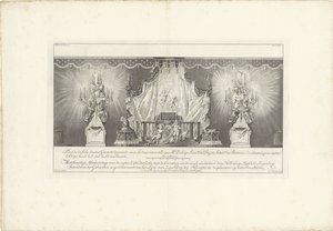 Retro della sala con il letto di parata del principe Guglielmo IV, 1751