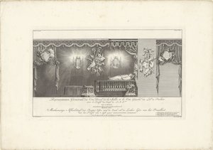Lato destro della sala con il letto di parata del principe Guglielmo IV, 1751 da Jan Punt