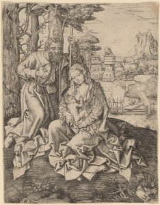 La Sacra Famiglia in un paesaggio da Jan Rombouts the Elder