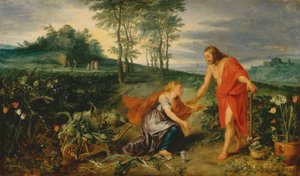 Cristo appare a Maria Maddalena la mattina di Pasqua (Noli me tangere), 1626 circa (olio su tavola) da Jan & Rubens P.P. (1577 1640) Brueghel