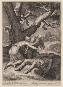 Adamo ed Eva che piangono sul cadavere di Abele, da Storia dei primi genitori dell