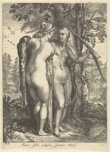 Diana e una ninfa davanti a un albero (serie: Diana e le sue ninfe)