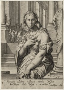 Eroine del Nuovo Testamento: La donna sorpresa in adulterio da Jan Saenredam