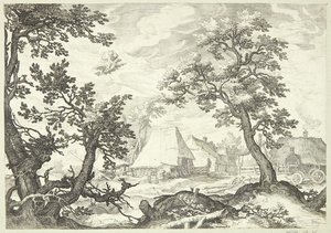 Paesaggio con il rapimento di Ganimede da Jan Saenredam