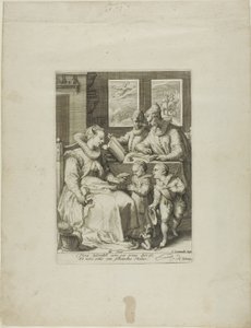 Mattina, tavola uno da Quattro momenti del giorno da Jan Saenredam