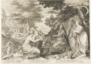 Tavola uno, da Cinque vergini sagge e cinque stolte da Jan Saenredam