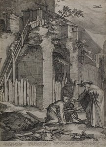 Il profeta Elia arriva alla casa della vedova di Sarepta, 1604 da Jan Saenredam