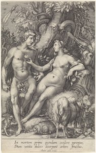 La caduta con il serpente femminile da Jan Saenredam
