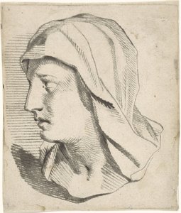 Busto di donna con velo sulle spalle