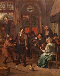 Olandese: Allegra compagnia in un interno Una scena di taverna da Jan Steen