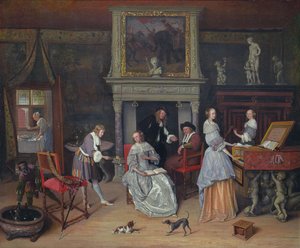 Interni di fantasia con Jan Steen e la famiglia di Gerrit Schouten da Jan Steen