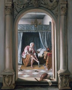 Donna alla toilette da Jan Steen