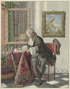 Giovane che scrive alla finestra da Jan Stolker