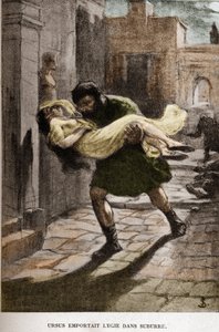 Ursus prese Lygie nel suburre (capitolo X) illustrazione di JAN STYKA (1858-1925) per il romanzo "Quo Vadis" di Henryk Sienkiewicz da Jan Styka