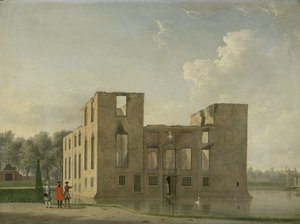 Vista posteriore del castello di Berckenrode a Heemstede dopo l