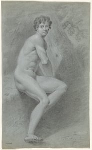 Nudo maschile seduto, a destra, davanti a un albero da Jan Tersteeg (possibly)