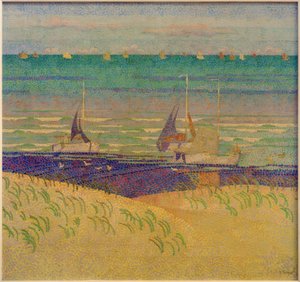 Paesaggio di dune con barche a vela da Jan Toorop