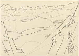 Schizzo di un paesaggio montano Monte Generoso da Jan Toorop
