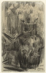 Vaso con fiori in un interno da Jan Toorop