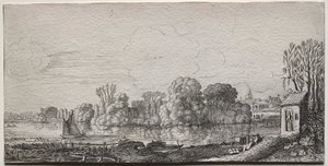 Una piccola cappella vicino a uno stagno da Jan Van de Velde