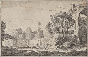 Paesaggi, parte III: Rovine romane in ambienti boscosi da Jan Van de Velde