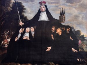 Jan Verhoeven (attivo 1642-1676 ) Santa Begga come patrona delle beghine e dei mendicanti Chiesa del Beghinaggio Mechelen 19-08-2023 da Jan Verhoeven