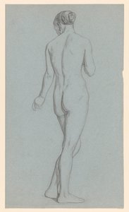 Nudo femminile in piedi, visto di schiena