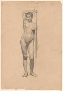 Nudo femminile in piedi, visto di fronte
