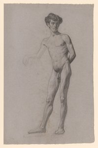 Giovane nudo in piedi