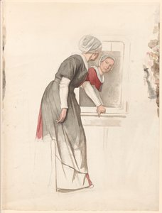 Donna in piedi davanti a uno specchio da Jan Veth