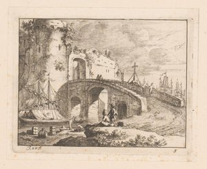 Porta della città in un porto italiano da Jan Vincentsz. van der Vinne