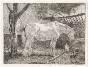 Cavallo nella stalla da Johannes Martinus Vrolijk