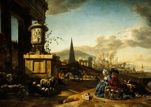Porto italiano da Jan Baptist Weenix