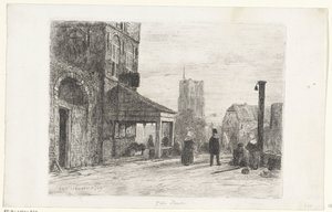 Veduta della chiesa di San Martino a Woudrichem da Jan Weissenbruch