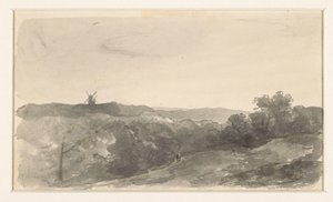 Paesaggio collinare con mulini da Jan Weissenbruch