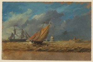 Veduta marina con alcune navi da Jan Weissenbruch