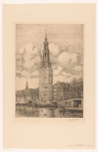 Montelbaanstoren da Jan Willem Lindeman (signed by artist)