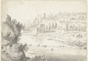 Paesaggio con la valle del fiume Rodano, vicino a Vienne da Jan Worst