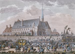 La famiglia reale francese passa il convento di Passy durante il viaggio da Versailles a Parigi il 6 ottobre 1789 da Jan after Bulthuis