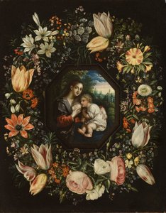 Madonna col Bambino in una ghirlanda di fiori, c.1625