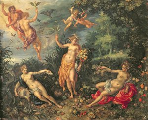 Abbondanza e i quattro elementi da Jan and Clerk, H. Brueghel