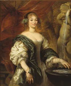 Ritratto di una giovane donna a una fontana