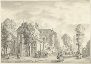 Chiesa di San Pietro a Utrecht con la cattedrale sullo sfondo