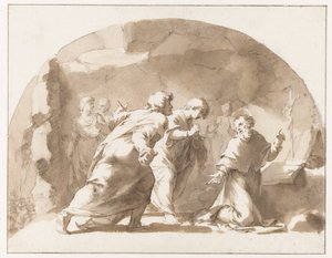 San Gregorio (?) in una grotta da Jan de Bisschop