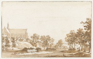 Veduta della chiesa di San Lorenzo ad Alkmaar da Jan de Bisschop