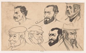 Foglio di studio con teste da Jan de Waardt