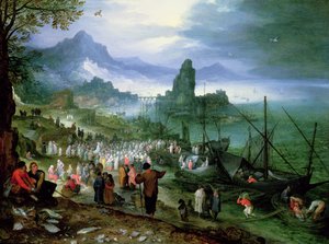 Cristo che predica sul Mare di Galilea da Jan the Elder Brueghel
