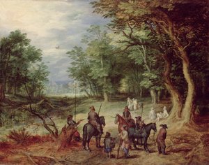 Campo militare in una radura da Jan the Elder Brueghel