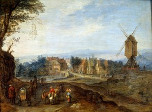 Paesaggio con mulino a vento